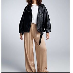 Simons satin wide leg pants